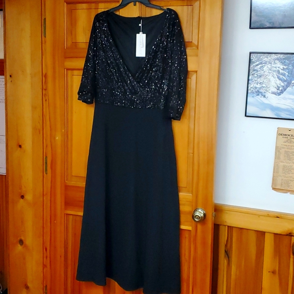 MAGIARTE Women's Sequins Washable Maxi Dress with pockets